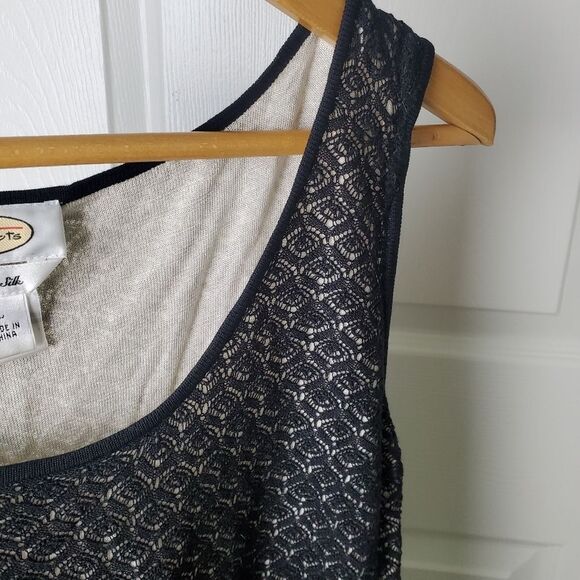 Talbots Silk Lace Overlay Sleeveless Top Size Large - Picture 4 of 7
